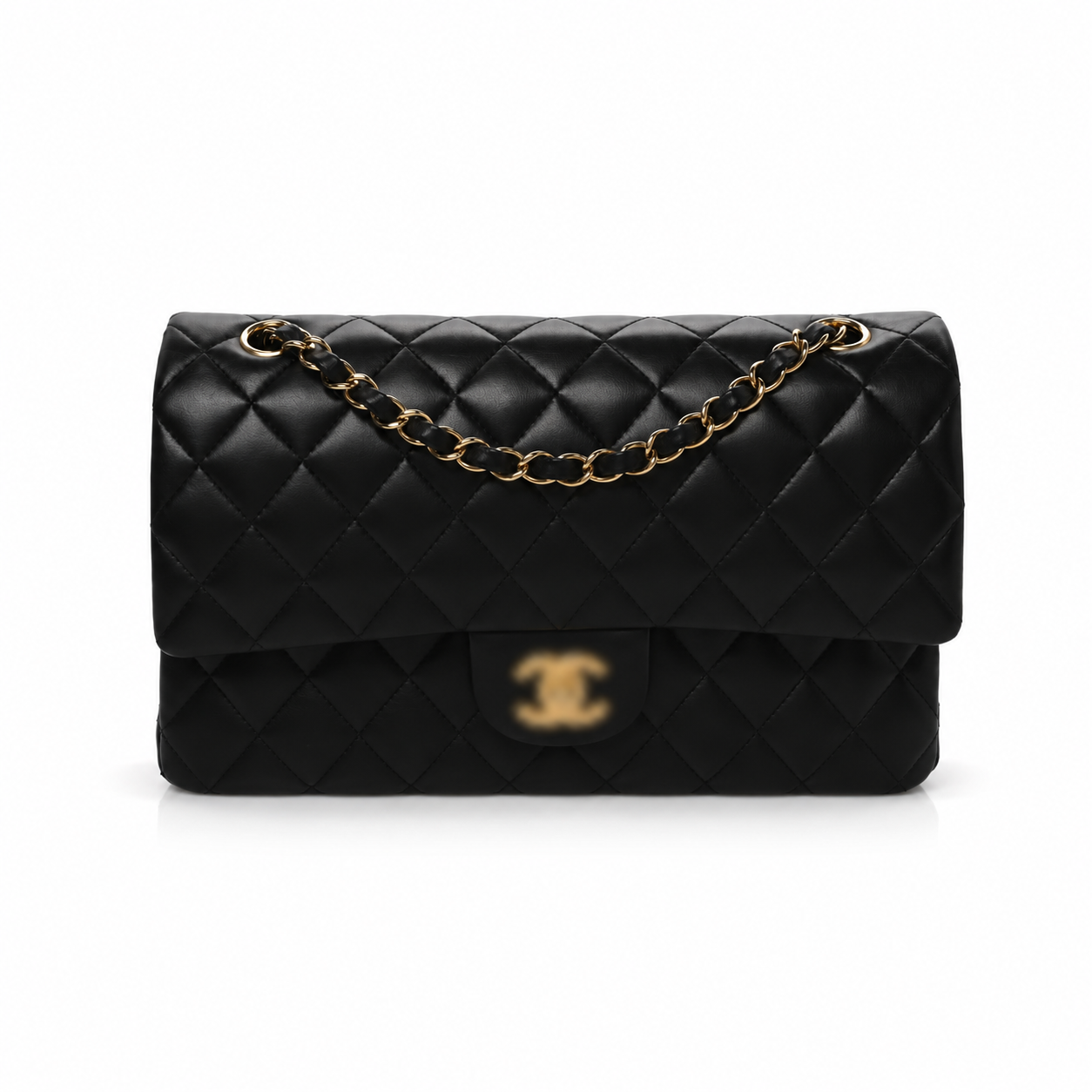 CC leather black bag