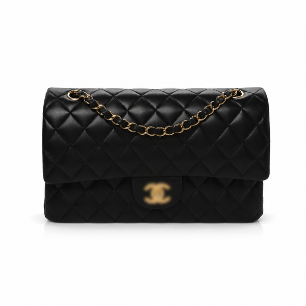 CC leather black bag